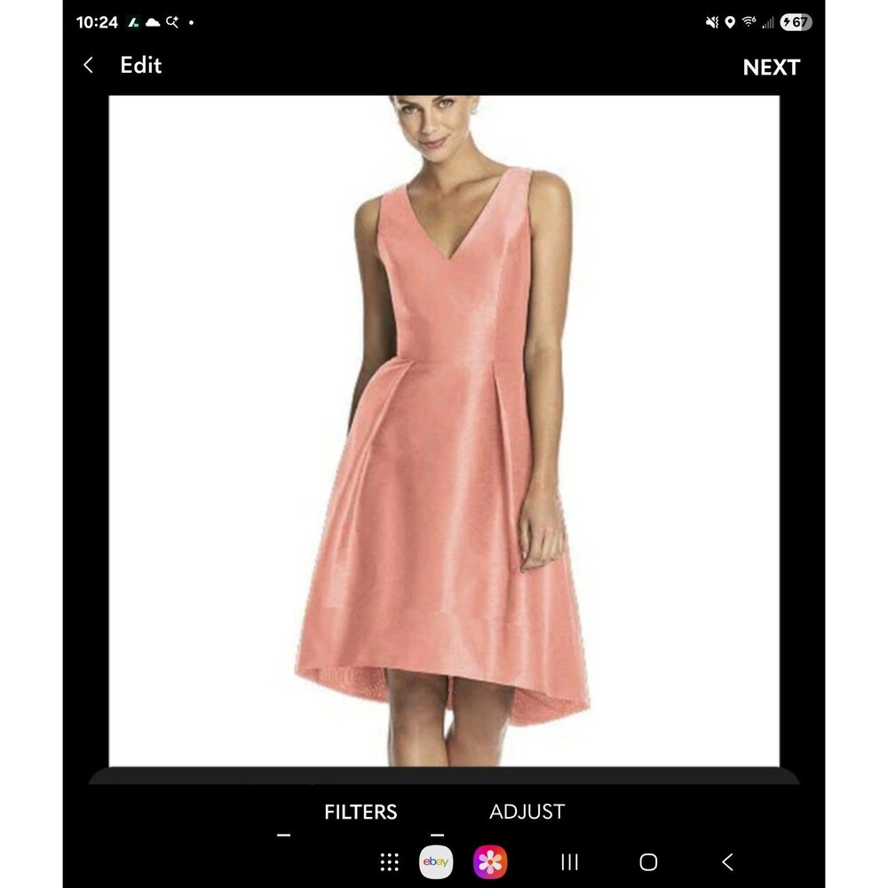 BEAUTIFUL NWT ALFRED SUNG Women’s Size 6 Dress CORAL COLOR Party Cocktail